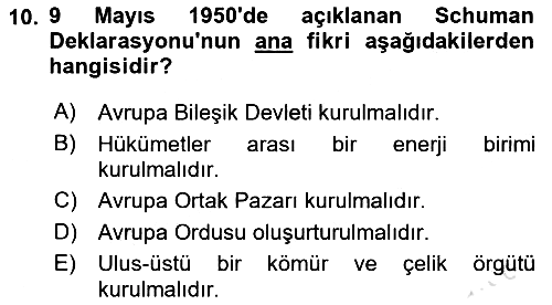 Avrupa Birliği 2022-2023 Ara Sınav - 10. soru