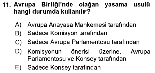 Avrupa Birliği 2023-2024 Ara Sınav - 11. soru