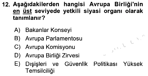 Avrupa Birliği 2023-2024 Ara Sınav - 12. soru