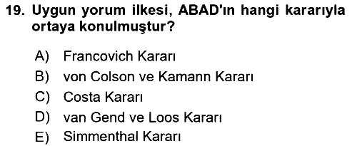 Avrupa Birliği 2023-2024 Ara Sınav - 19. soru