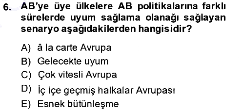 Avrupa Birliği 2013-2014 Dönem Sonu Sınavı - 6. soru