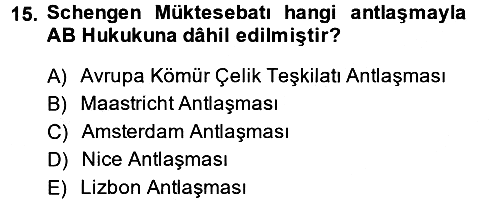 Avrupa Birliği 2013-2014 Dönem Sonu Sınavı - 15. soru