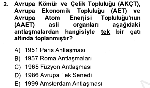 Avrupa Birliği 2014-2015 Dönem Sonu Sınavı - 2. soru