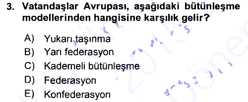 Avrupa Birliği 2015-2016 Dönem Sonu Sınavı - 3. soru
