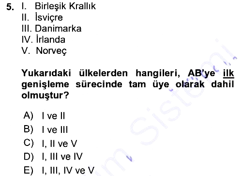 Avrupa Birliği 2015-2016 Dönem Sonu Sınavı - 5. soru