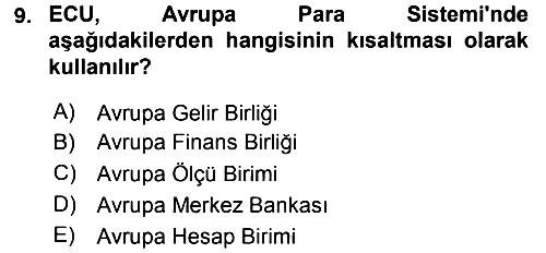 Avrupa Birliği 2016-2017 Dönem Sonu Sınavı - 9. soru