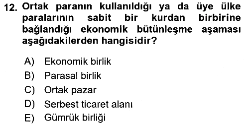 Avrupa Birliği 2017-2018 Dönem Sonu Sınavı - 12. soru