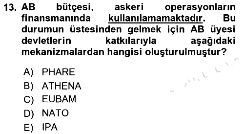 Avrupa Birliği 2021-2022 Dönem Sonu Sınavı - 13. soru