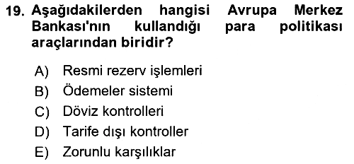 Avrupa Birliği 2023-2024 Yaz Okulu Sınavı - 19. soru