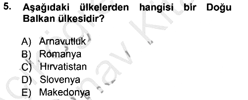 Balkanlarda Siyaset 2012-2013 Ara Sınav - 5. soru