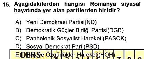 Balkanlarda Siyaset 2015-2016 Ara Sınav - 15. soru