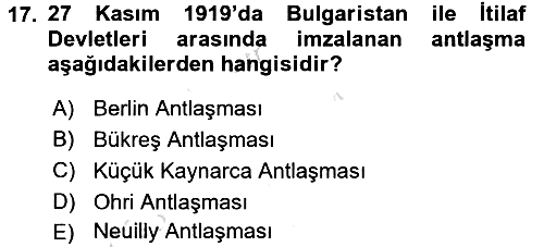 Balkanlarda Siyaset 2016-2017 Ara Sınav - 17. soru