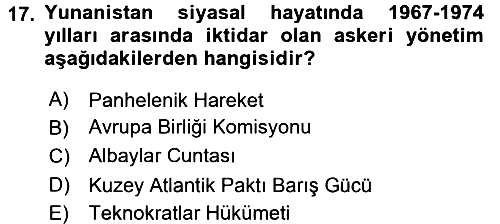 Balkanlarda Siyaset 2017-2018 Ara Sınav - 17. soru