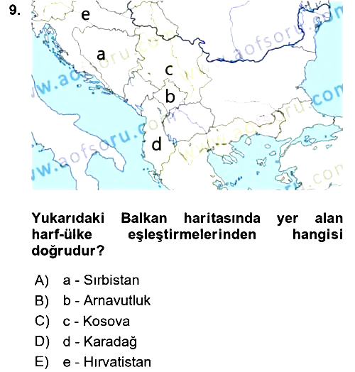 Balkanlarda Siyaset 2018-2019 Ara Sınav - 9. soru
