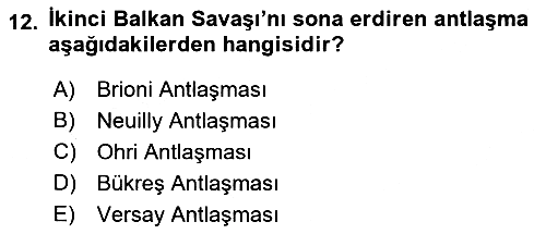 Balkanlarda Siyaset 2021-2022 Ara Sınav - 12. soru
