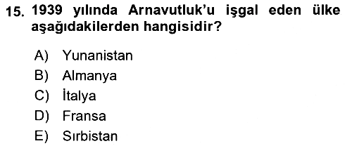 Balkanlarda Siyaset 2021-2022 Ara Sınav - 15. soru