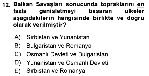 Balkanlarda Siyaset 2022-2023 Ara Sınav - 12. soru