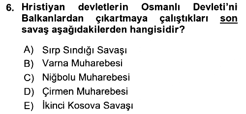 Balkanlarda Siyaset 2023-2024 Ara Sınav - 6. soru