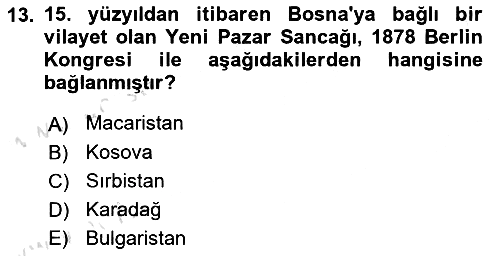Balkanlarda Siyaset 2023-2024 Ara Sınav - 13. soru