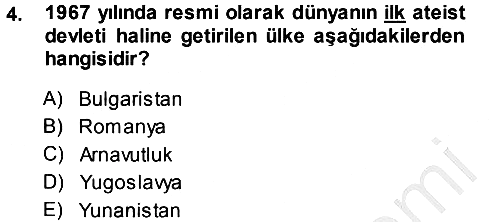 Balkanlarda Siyaset 2014-2015 Dönem Sonu Sınavı - 4. soru