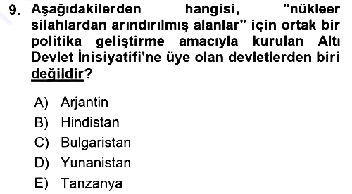 Balkanlarda Siyaset 2015-2016 Dönem Sonu Sınavı - 9. soru