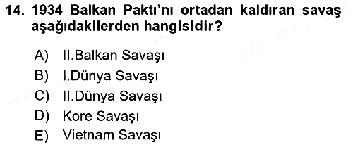 Balkanlarda Siyaset 2016-2017 Dönem Sonu Sınavı - 14. soru