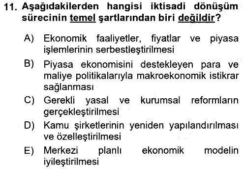 Balkanlarda Siyaset 2017-2018 Dönem Sonu Sınavı - 11. soru