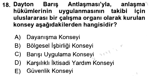 Balkanlarda Siyaset 2023-2024 Dönem Sonu Sınavı - 18. soru