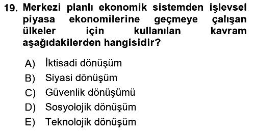 Balkanlarda Siyaset 2018-2019 Yaz Okulu Sınavı - 19. soru
