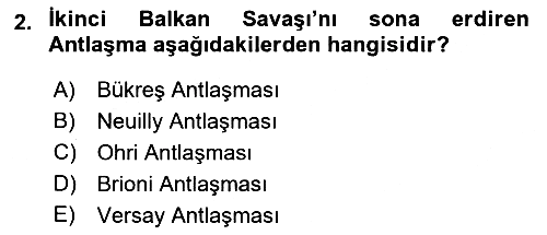 Balkanlarda Siyaset 2020-2021 Yaz Okulu Sınavı - 2. soru
