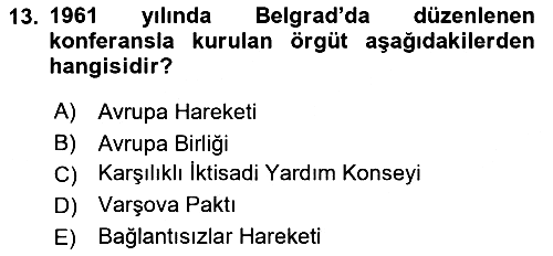 Balkanlarda Siyaset 2020-2021 Yaz Okulu Sınavı - 13. soru