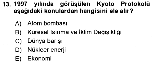 Diplomasi Tarihi 2016-2017 3 Ders Sınavı - 13. soru
