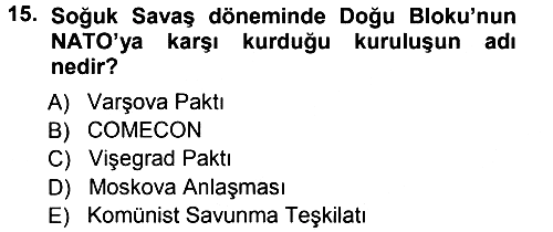 Diplomasi Tarihi 2012-2013 Ara Sınav - 15. soru