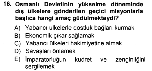 Diplomasi Tarihi 2012-2013 Ara Sınav - 16. soru