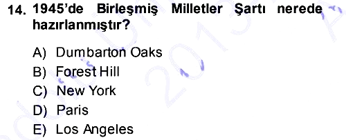 Diplomasi Tarihi 2013-2014 Ara Sınav - 14. soru