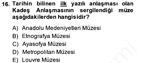 Diplomasi Tarihi 2014-2015 Ara Sınav - 16. soru