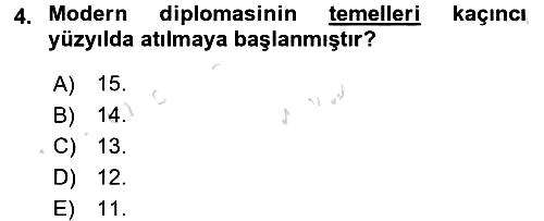 Diplomasi Tarihi 2016-2017 Ara Sınav - 4. soru