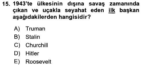 Diplomasi Tarihi 2016-2017 Ara Sınav - 15. soru