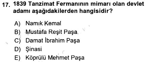 Diplomasi Tarihi 2016-2017 Ara Sınav - 17. soru