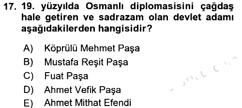 Diplomasi Tarihi 2017-2018 Ara Sınav - 17. soru