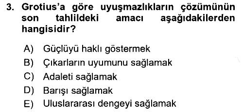 Diplomasi Tarihi 2018-2019 Ara Sınav - 3. soru