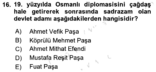 Diplomasi Tarihi 2021-2022 Ara Sınav - 16. soru
