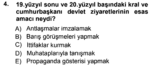 Diplomasi Tarihi 2012-2013 Dönem Sonu Sınavı - 4. soru