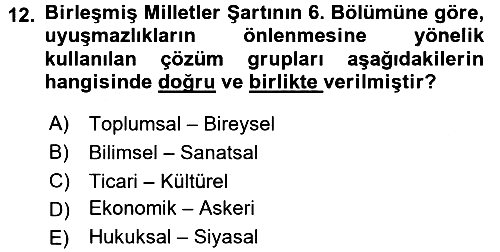 Diplomasi Tarihi 2015-2016 Dönem Sonu Sınavı - 12. soru