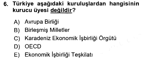 Diplomasi Tarihi 2016-2017 Dönem Sonu Sınavı - 6. soru