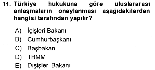 Diplomasi Tarihi 2016-2017 Dönem Sonu Sınavı - 11. soru