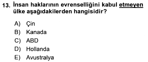 Diplomasi Tarihi 2017-2018 Dönem Sonu Sınavı - 13. soru