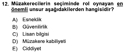 Diplomasi Tarihi 2018-2019 Dönem Sonu Sınavı - 12. soru