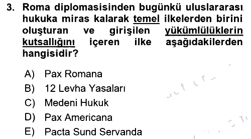 Diplomasi Tarihi 2019-2020 Dönem Sonu Sınavı - 3. soru