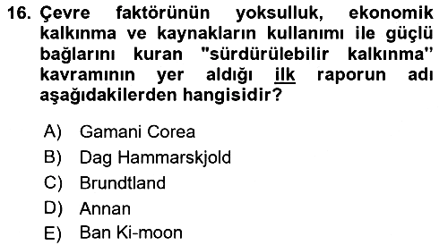 Diplomasi Tarihi 2019-2020 Dönem Sonu Sınavı - 16. soru